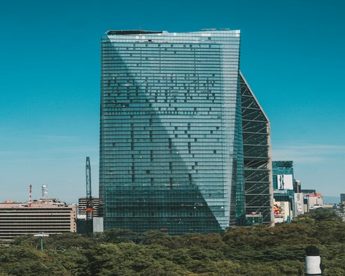 Modern office building facade in Mexico City